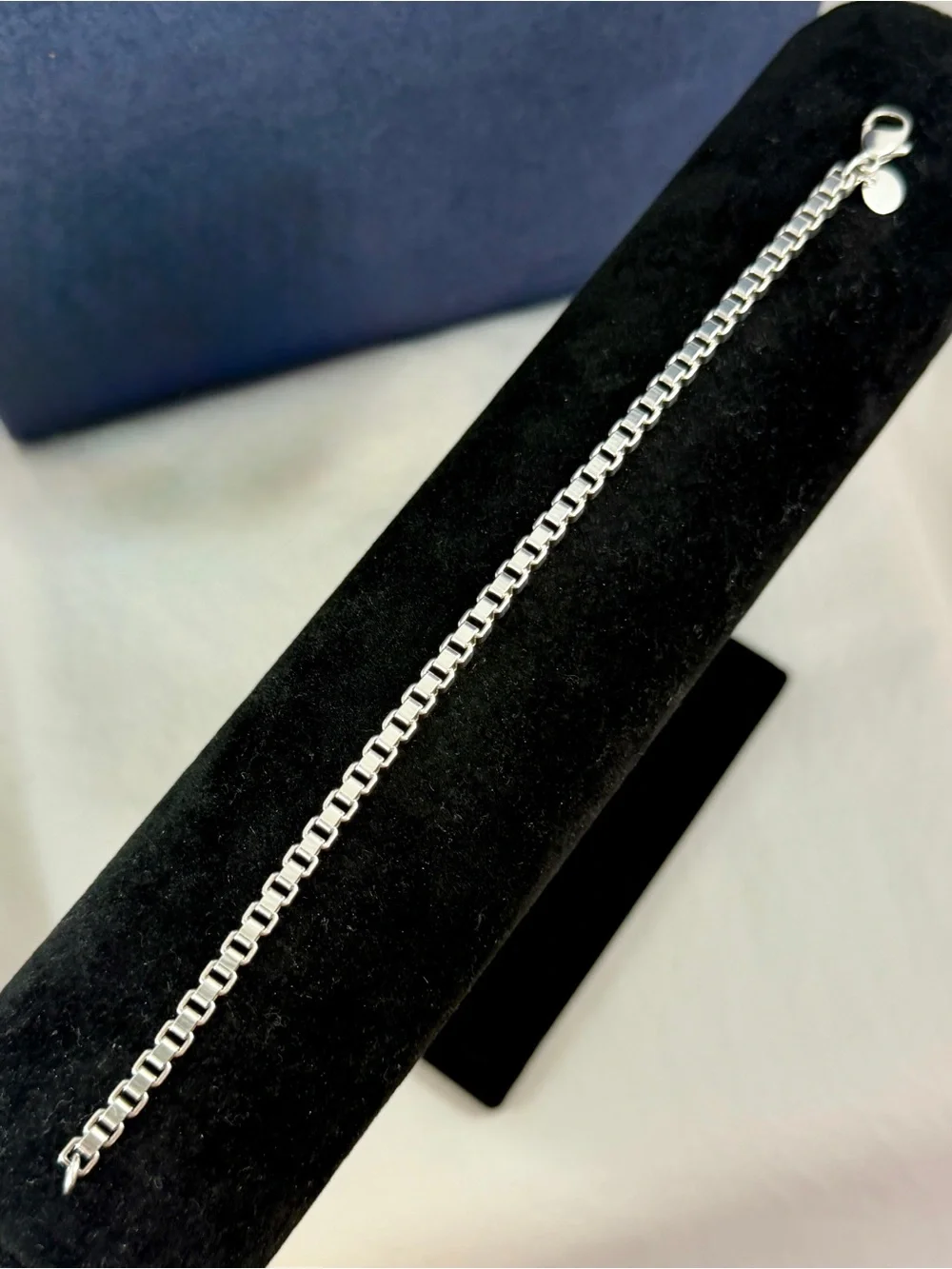 TIFFANY & CO. Sterling Silver Venetian Box Chain Bracelet 16.3g; 7.25” w/ COA